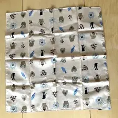 俣野温子 ATSUKO MATANO ハンカチ 綿100％ 黒猫 クマ 花柄
