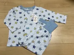 【新品】水色 星柄 ベビーパジャマ 90cm