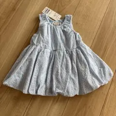 【新品】petit main 水色 80cm ワンピース 綿100%