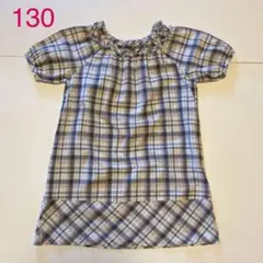 120 130 チュニック ワンピース チェック 夏 EAST BOY