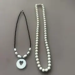 アクセサリー　ぞうげ風　ネックレスセット