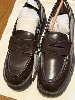 ZARA 厚底ローファー ダークブラウン