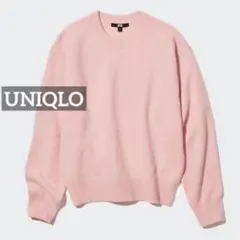 k0682 UNIQLO プレミアムラムクルーネックセーター ピンク