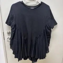新品 aayushi 金子綾 フリルヘムパフスリーブトップス アユーシ 黒