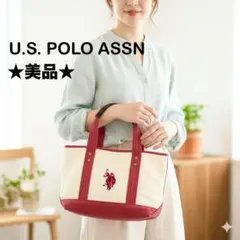 【即日発送】美品 ポロアッスン U.S. POLO ASSN トートバッグ 赤白