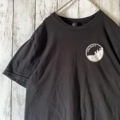 訳あり　アメリカ古着ブラック オーバーサイズ ロゴプリントTシャツ　ブラック