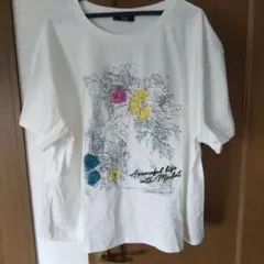 大きいサイズSmileLand花柄プリント 半袖Tシャツ 5L 新品タグ付き