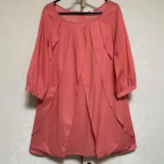 BE NEAT コーラルピンク 可愛い七分袖チュニック❤️のサムネイル