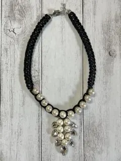 パールクリスタルビジュー ネックレス