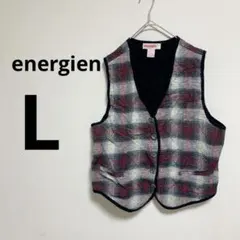 energien チェック柄ベスト Lサイズ　シンプル