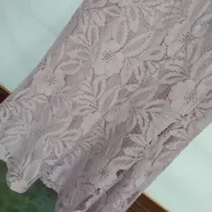 Lutique薄紫レースフラワーパターンタイトスカート L夏