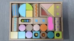 エドインター 木箱入り積み木　ボリュームセット　25ピース　知育玩具