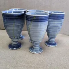 有田　青と白の酒器 5個セット