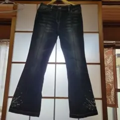 ブラックフレアデニムパンツ