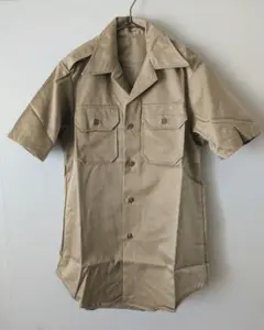 【デッドストック】米軍 70's ワークシャツ チノシャツ コットン ラスト一点のサムネイル