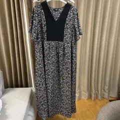 SHIPS 花柄 Vネックワンピース 半袖のサムネイル