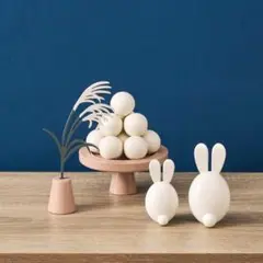 3coins 　【うさぎ&すすき】　【お団子】セット　お月見　オブジェ　置物