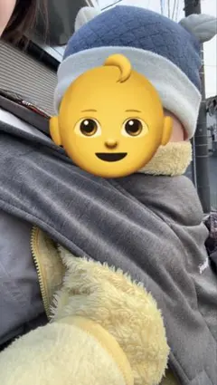 耳付きフリース帽子 青と白