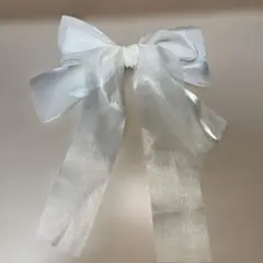 ホワイトリボンヘアピン