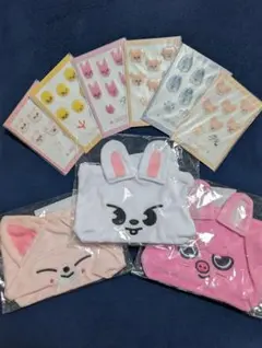 スキズ　fcくじ　SKZOO　スキズー　スクエアポーチ　ぷくっとシール