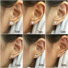 医学用ステンレス1ポイントピアス 両耳