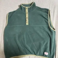 JaVa 緑色 ハイネック ノースリーブベスト