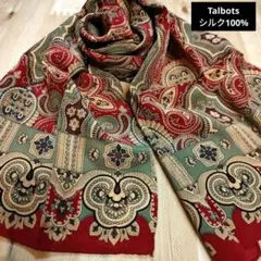 Talbots ITALY 100%シルク ペイズリー柄ロングスカーフ