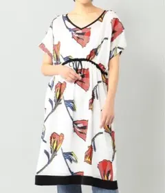 美品 Diagram フラワーJQチュニック　日本製　夏　ワンピース