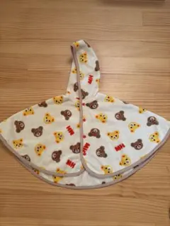 ミキハウスベビーポンチョ 70-80cm クマ柄
