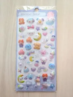 【むらさき・にじ・いぬ】3Dシール ぷくぷくシール ボンドロシール