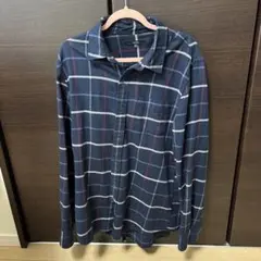 TOPTEN ネイビー チェック 長袖ネルシャツ 95