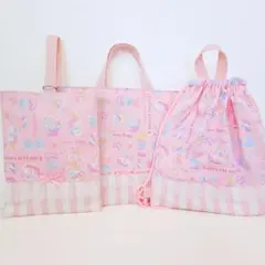 ラスト1点♡3点セット♡スイーツ柄①♡レッスンバッグ・上履き入れ・ナップサック