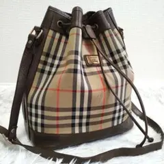 バーバリー ショルダーバッグ 巾着 ノバチェック シャドーホース