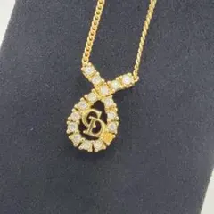 Christian Dior CDロゴ ネックレス　ラインストーン