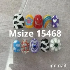 【現品】ポップ　個性派　派手　ショートネイルチップ