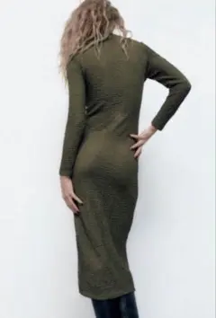 ZARAオリーブグリーン ロングワンピース Mサイズ
