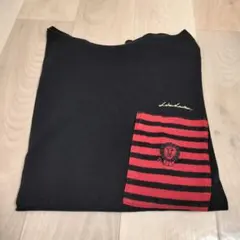 リサ・ラーソン ユニクロ 長袖Tシャツ 黒 赤ストライプ