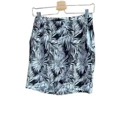 #H&M パームリーフ柄 ミニスカート EUR 36 紐付き