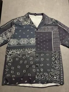 バンダナ柄 パッチワーク 半袖シャツ