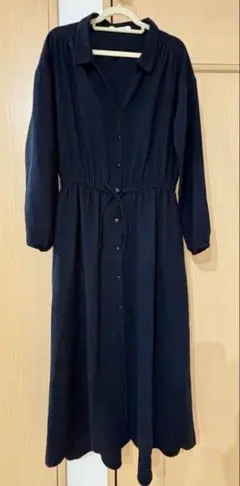 chocol raffine robe シャツワンピース ネイビー