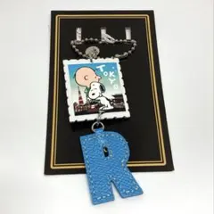 スヌーピー 切手チャーム 牛革