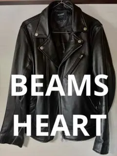BEAMS HEARTダブルライダースジャケット　ビームス シープスキン S