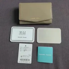 【未使用新品】Samantha Thavasa グレージュ　牛革　本革　名刺入れ