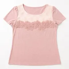 フランコフェラーロ【美品】半袖　Tシャツ　カットソー レース　ピンク　サイズ2のサムネイル