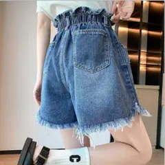 【大きいサイズ有】 レディース デニム　ショートパンツ　春夏 秋 新品 ダメージ