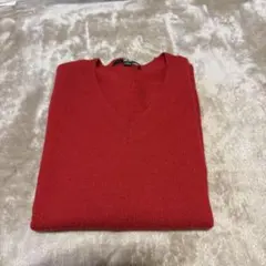 【訳あり】UNIQLO 100%カシミヤ ワインカラーVネックセーター