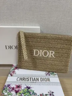 ディオール 麦わら ポーチ ストロー ノベルティ サマーポーチ