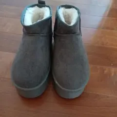 厚底ムートンブーツ　《グレー・M》