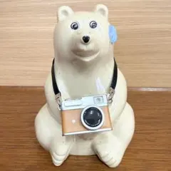 しろくま貯金箱 ミニチュアカメラ 茶色 ブラウン