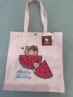 K*y様 最終値下げ新品♡日焼けキティ トートバッグ マチ付き ピンク